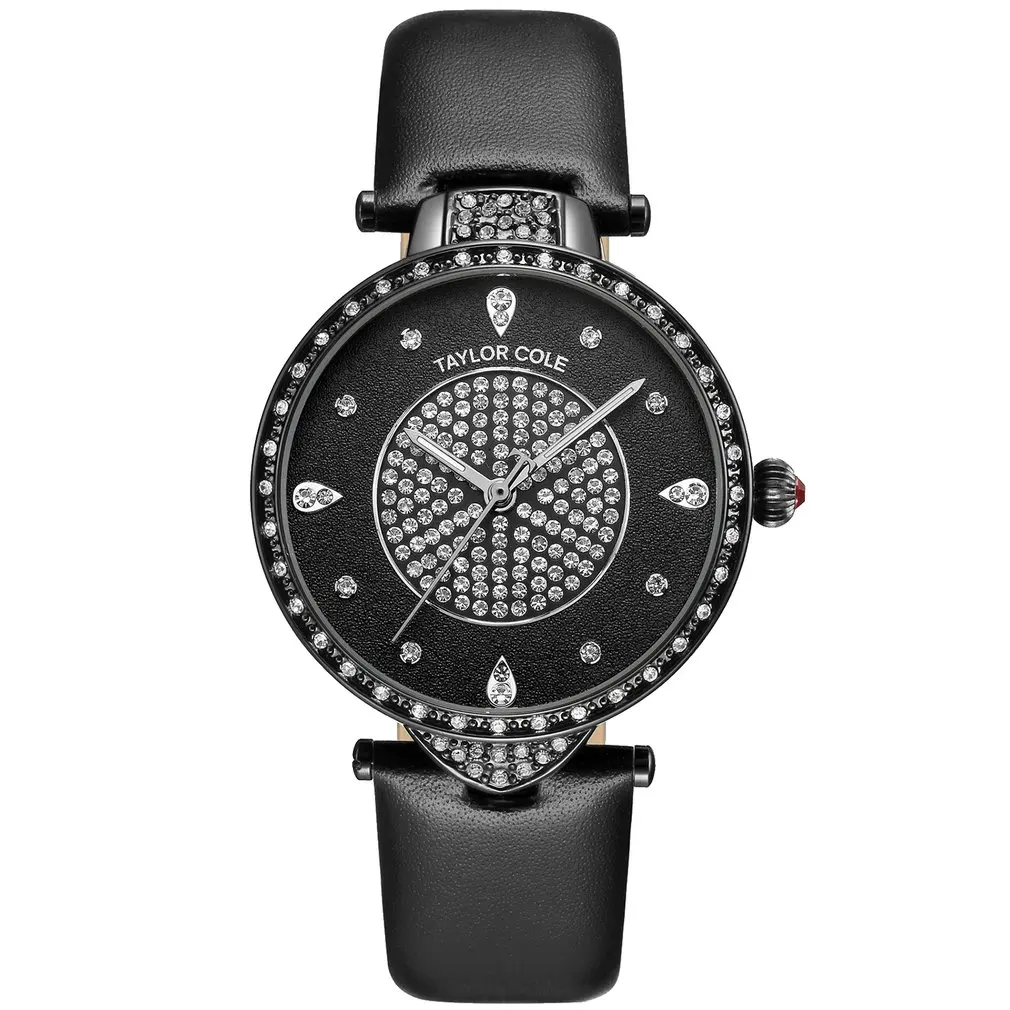 

Stylish See-through Style Band Unique Logo-embossed Crown Luxury Quartz Watch with Stainless Steel Buckle for Taylor Cole Luxury