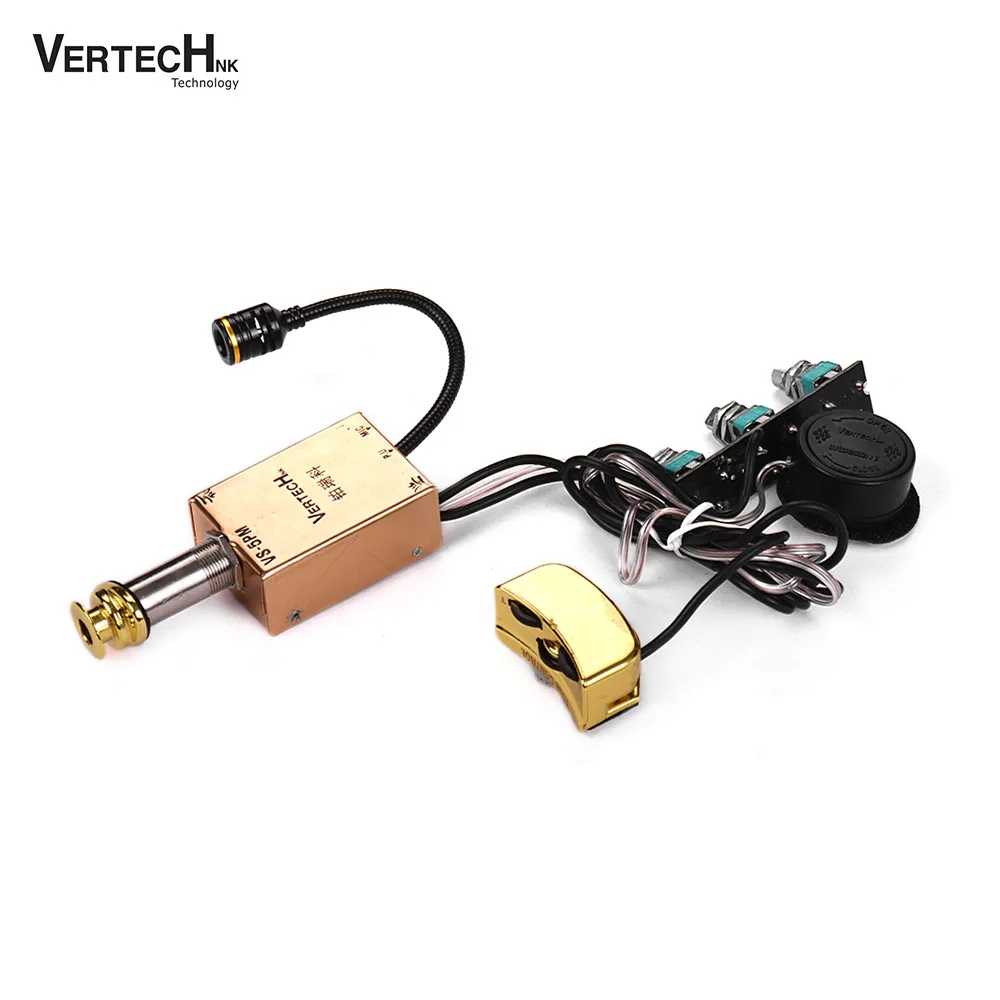 

VERTECHnk VS-5PM Guitar Soundhole Pickup with 6.35mm Endpin Jack Bass Middle Treble Controls for Acoustic Folk Guitars