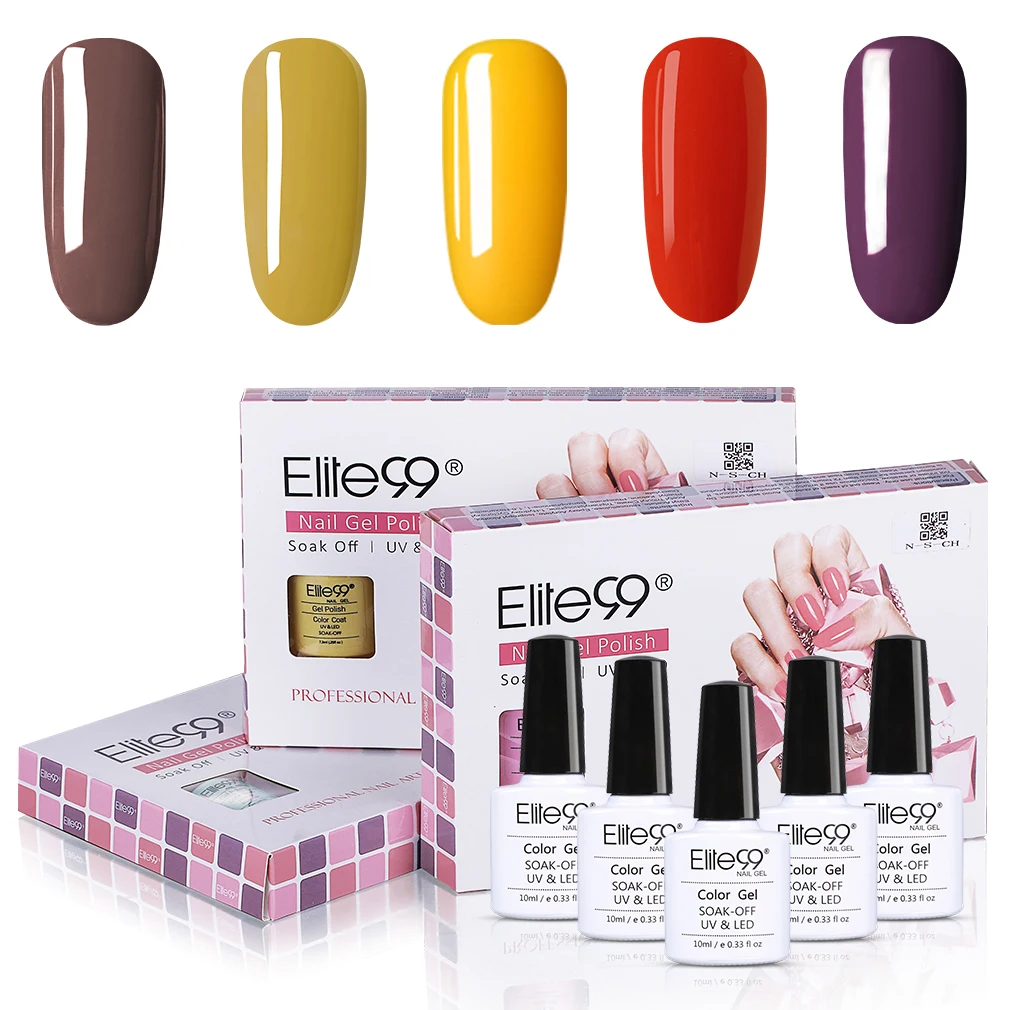 Elite99, 6 шт./лот, 10 мл, Новогодний подарочный набор, чистый цвет, серия, Гель-лак, горячая Распродажа, Цветной Гель-лак для нейл-арта, маникюрный набор