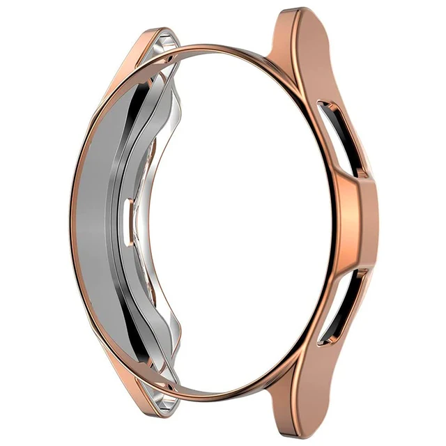 Case for Samsung Galaxy Watch 4 Classic,Silicone Shock-Proof and Protector Cover for Galaxy Watch4 46MM 42MM (2021) Rose Gold