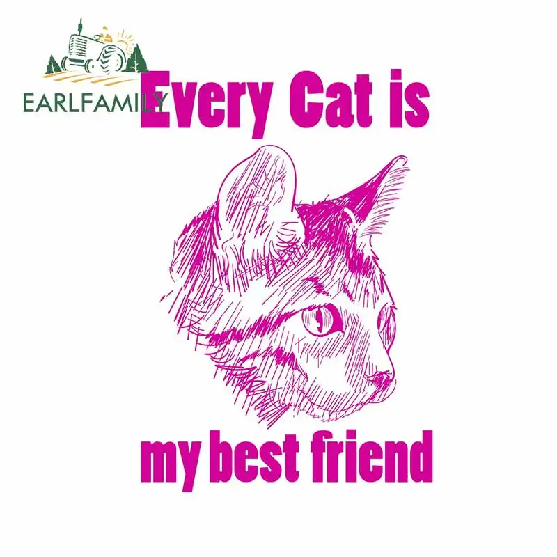 EARLFAMILY 13 см x 9 3 для каждой кошки-это мой друг наклейка-бампер водонепроницаемый