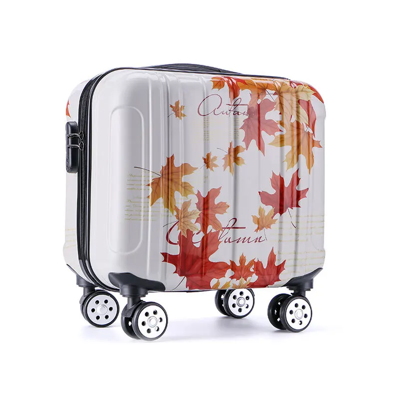 18 inches girl cartoon students universal wheel trolley case child travel luggage rolling suitcase women creative Boarding box