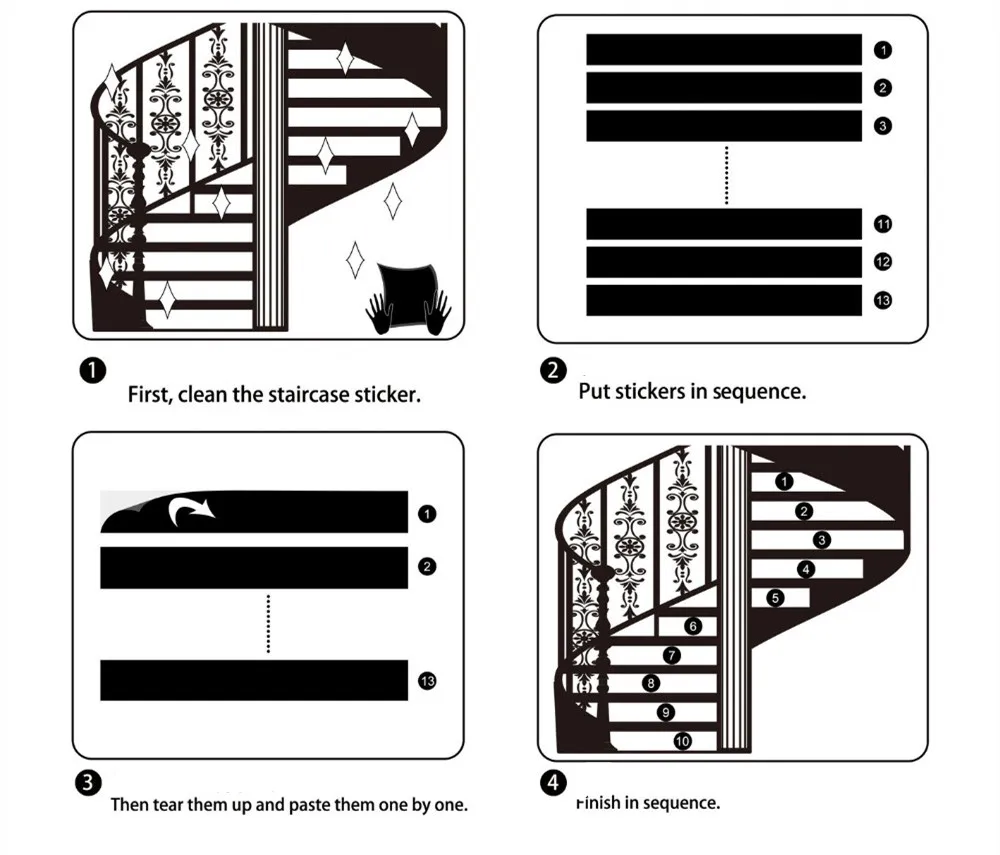 13 шт./компл. DIY 3D наклейки на ступеньки Пол шаг наклейка для лестницы плакат ПВХ водонепроницаемый самоклеющиеся настенные наклейки лестница стикер s