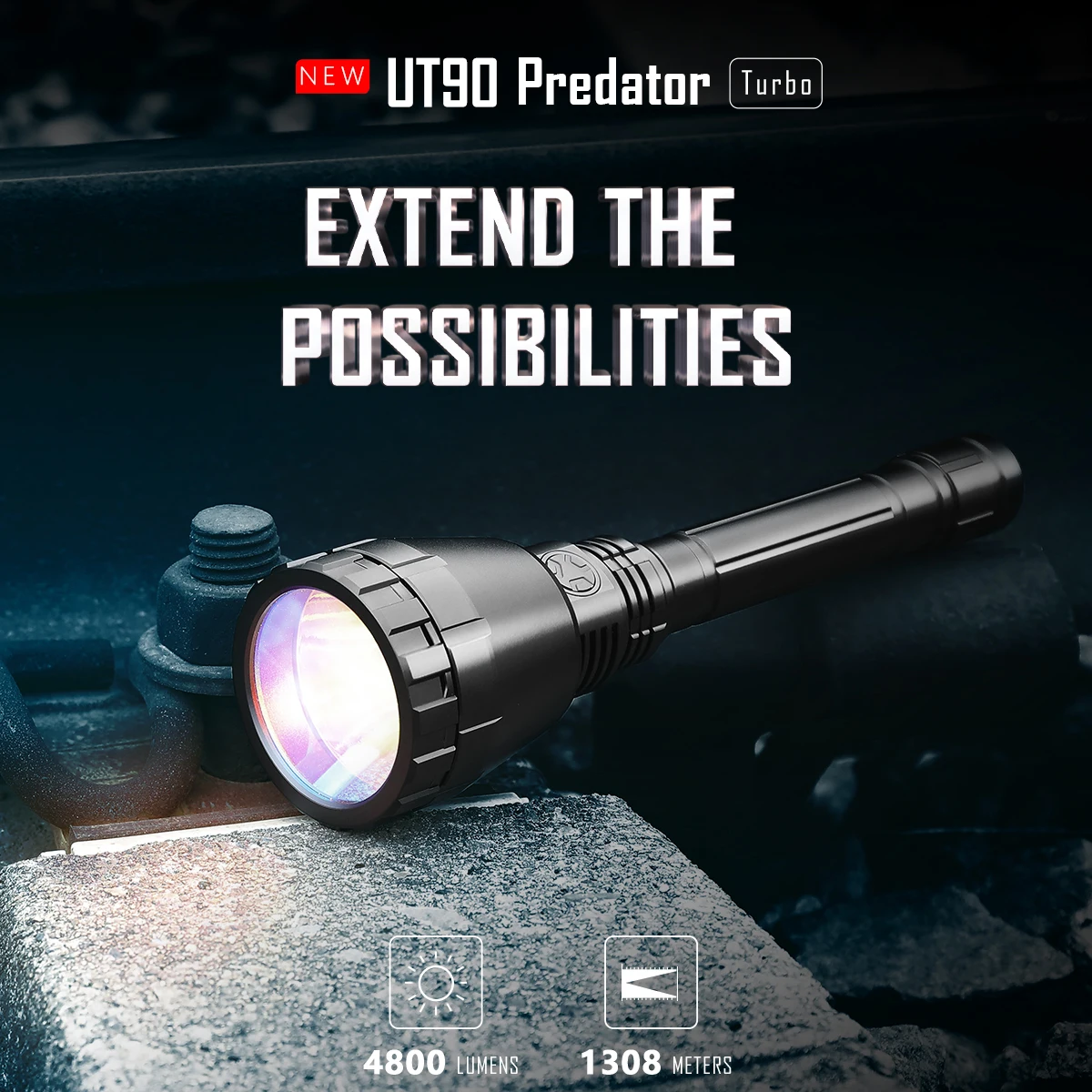 Imalent Ut90 Kit Tactical Flashlights 4800lm Powerful Lantern Self Defense Outdoor Light Weapons