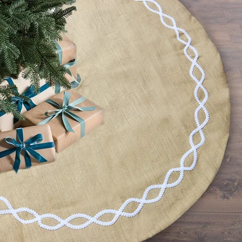 

Christmas Linen Tree Skirt Decoration Big Snowflake Tree Skirt 122 Cm Christmas Tree Skirt Carpet Interior Supplies Fashion