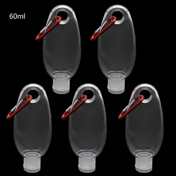 

5Pcs 30ml 60ml Mini Reusable Portable Empty Hook Spray Bottle Keychain Carrier K1KB