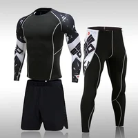 Man Compression Sports Suit Quick Drying Perspiration Fitness Training MMA Kit Rashguard Male Sportswear Jogging Running Clothes 2