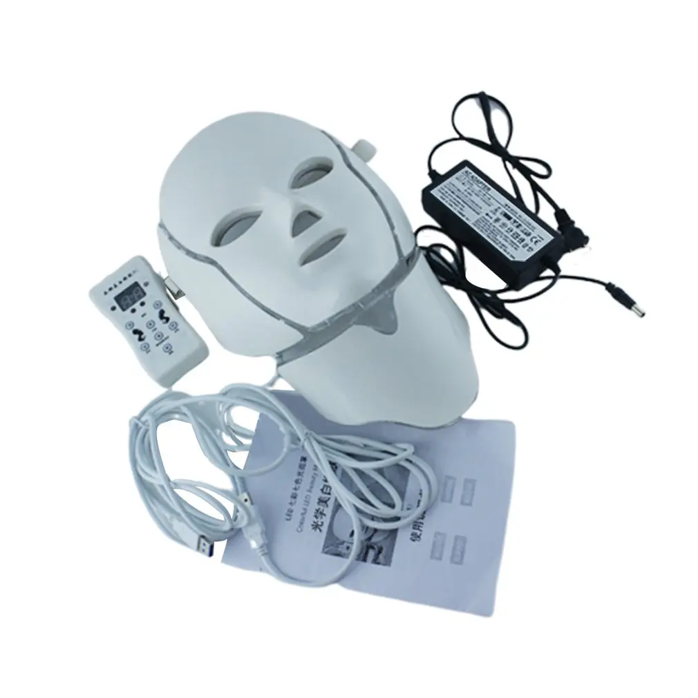 

Led Mask Colorful Optical Whitening Mask Instrument Red Blue Beauty Instrument Color Photon Mask Instrument With Bib