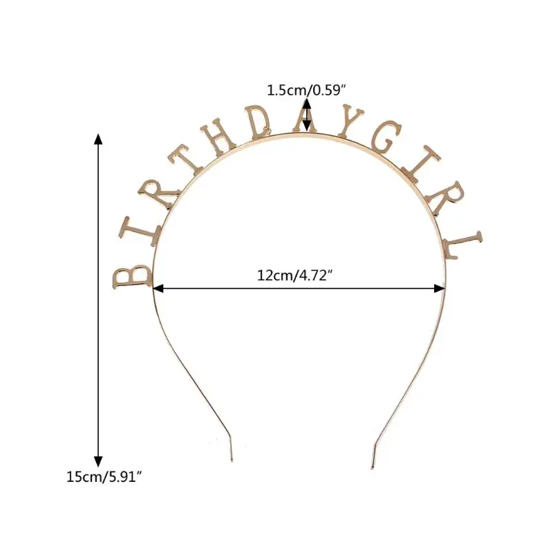 

1 PC Fashion Korean Women Girls Hairband Happy BIRTHDAY Hairband Tiara Headwear Ornament Hair Accessories