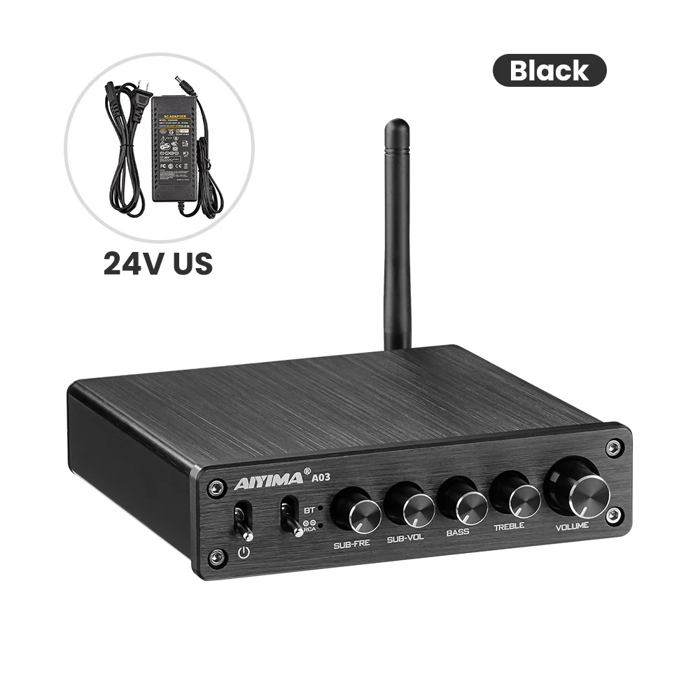 AIYIMA TPA3116 Subwoofer Bluetooth Amplifier HiFi TPA3116D2 2.1 Digital Power Amplifiers 50Wx2+100W Sound Amplificador A03 