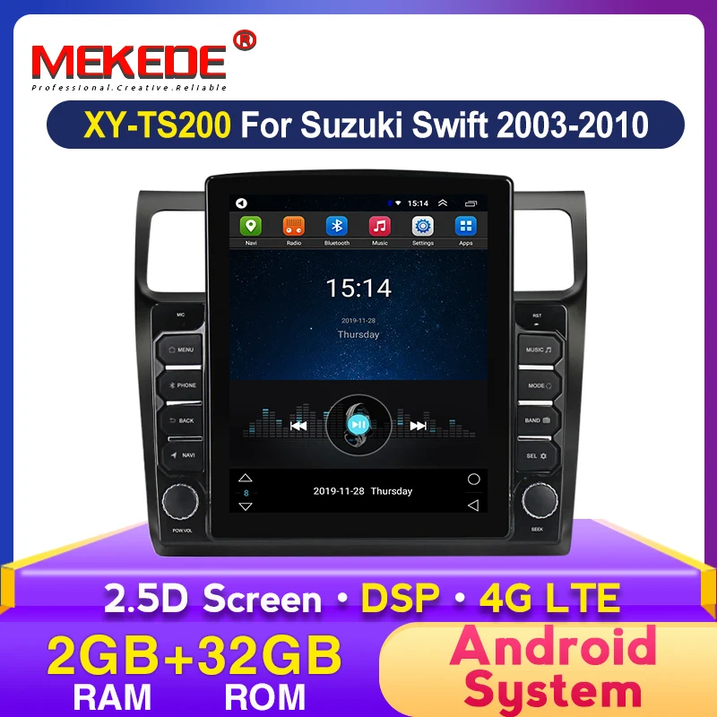 Автомагнитола MEKEDE 2 ГБ + 32 Android DSP мультимедийный плеер для Suzuki Swift 2005 2010 навигация
