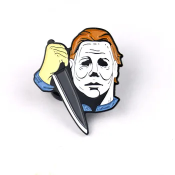 

10pcs Halloween Michael Myers horror vintage clothing Pins kids men women funny backpack clothes diy Enamel Brooches badge gifts