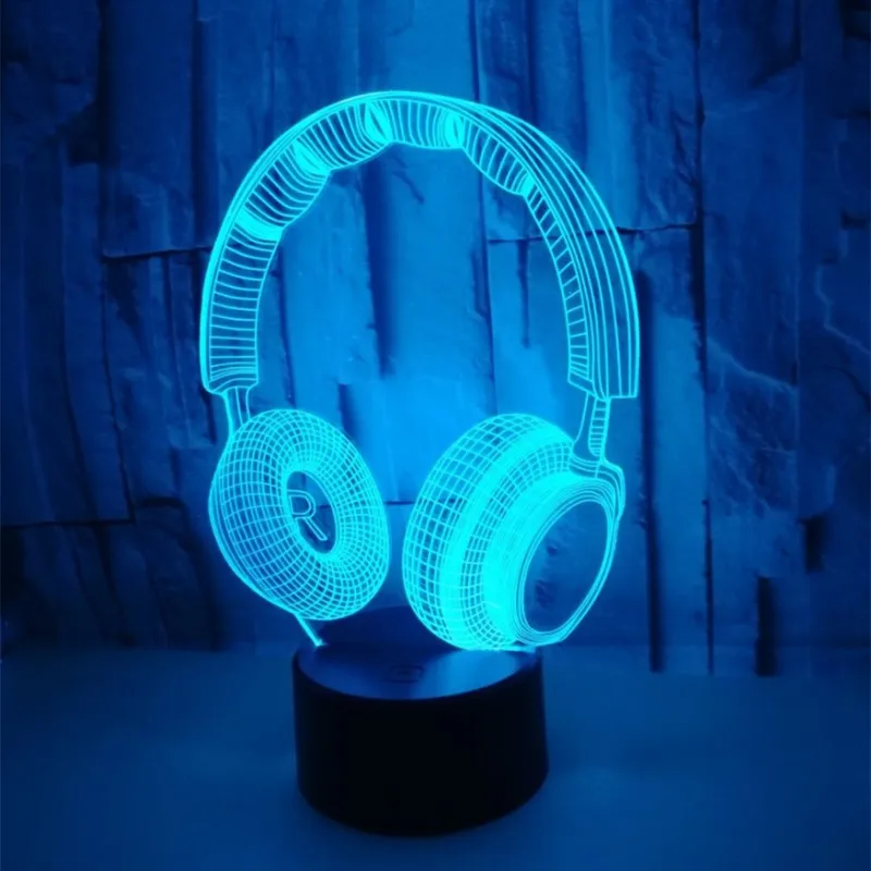 Colorful Press 3D Lamp Illusion Led Night Light USB Table Lamp for Children Baby Kids Gift Bedside Bedroom Headphone 3D Lamp