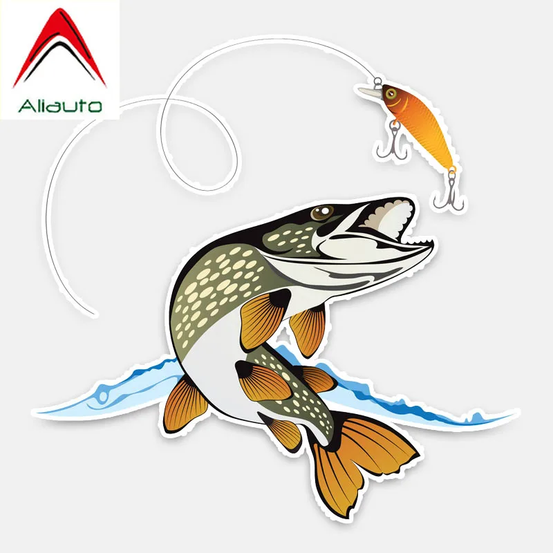 Aliauto, интересный стикер для автомобиля, животные, рыба, автомобильный стиль, ПВХ, водонепроницаемый, солнцезащитный, Светоотражающая наклейка, украшение, 15 см* 15 см