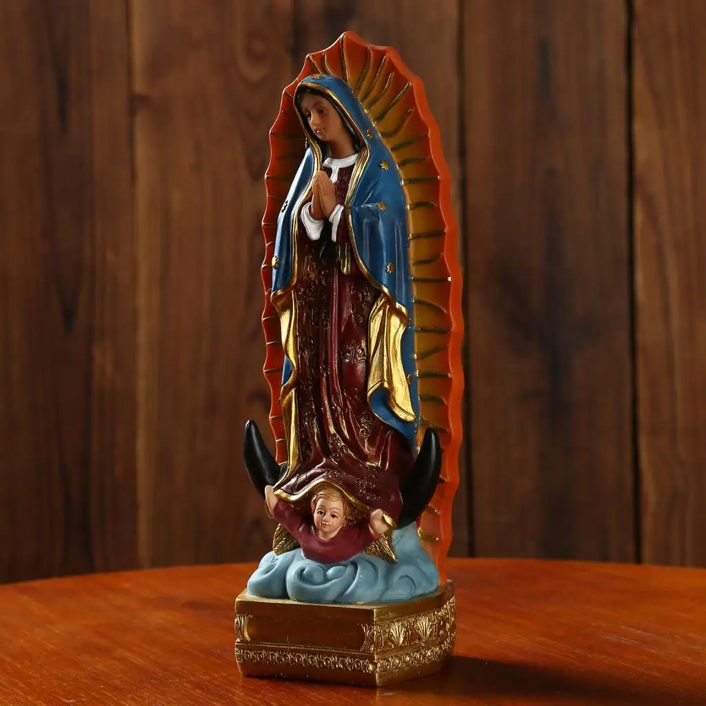 Our Lady of Guadalupe Virgin Mary Statue Sculpture Resin Figurine Gift Xmas Display Decor Ornament ornament crafts miniature ornament resin ornaments miniature figurines resin crafts