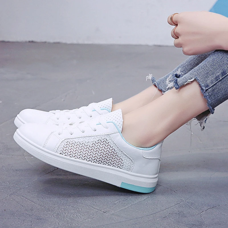 Sneakers Women Breathable Mesh Summer Autumn Women Causal Shoes Fashion White Leather Flat Walking Female Vulcanize Shoes VT1247 (27)