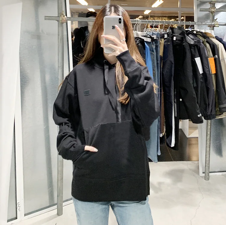 

Smile Hoodie Solid Color Women And Men Casual Loose Hooded Pullover Tops