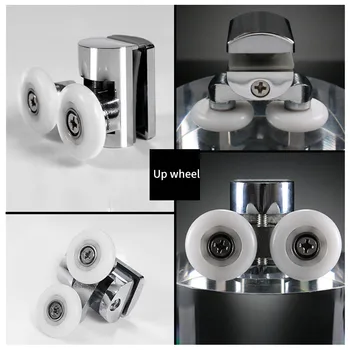 

2pcs/Set Shower Rooms Sliding Door Rollers Bath Cabins Runners Pulleys 23MM Easy Glide Screw Cover Caps Double Wheels