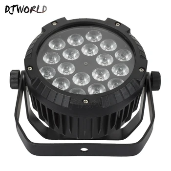 

DJworld Waterproof LED Flat Par 18x12W RGBW 4in1 DMX512 IP65 Stage Lighting For Outdoor Swimming Pool DJ Disco Open Air Concert