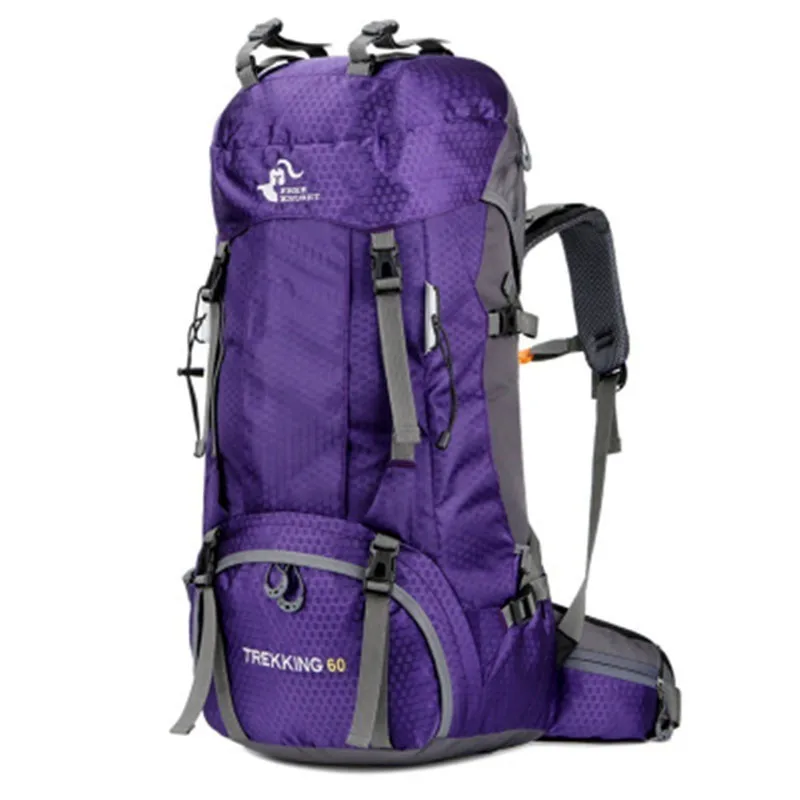 25L водонепроницаемый рюкзак для горного велосипеда, велосипедный рюкзак с мягкой спинкой, нейлоновый рюкзак для походов, кемпинга, езды, путешествий, ранец, спортивная сумка - Цвет: 60L Purple