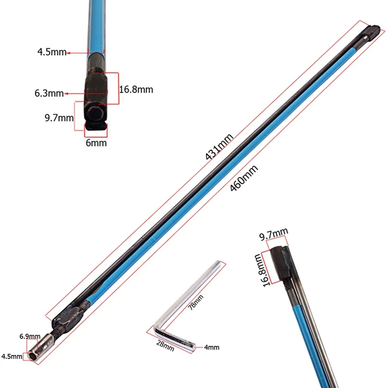 GHA06 Двойное действие для гитарного анкерного стержня стальной бар 460 мм Гитара Бас шпренгельная стяжка регулировочный стержень(синий