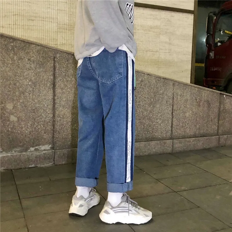 ICCLEK 2021Q Autumn New Product Jeans Men's Loose Straight Pants Fashion Wide Leg Pants Loose Men's Jeans Biker Jeans