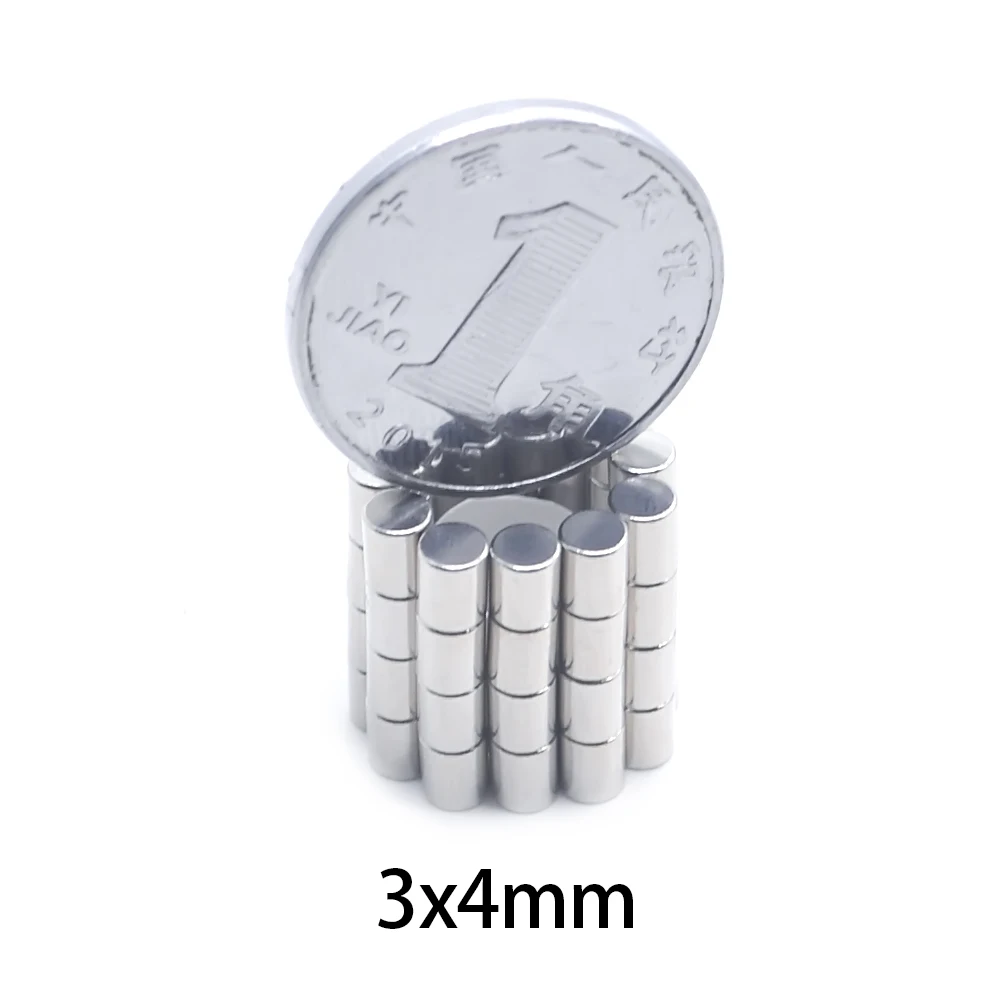 100/200 шт. диск 3x4 мм супер сильные Редкоземельные круглые неодимовые магниты 3x4 модели неодимовые neodimio imanes 3*4 мм