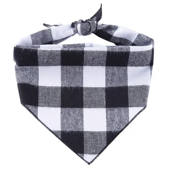 

Pet Bandanas Washable Adjustable Pet Bibs Scarf Double-Cotton Plaid Printing Dog Scarf Pet Accessories For Small And Medium Dogs