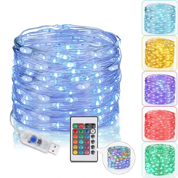 

Remote Control Fairy Lights USB Plug In String Lights 16 Color Changing Lights Lights for Bedroom Party Wedding Christmas