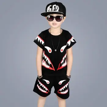

Short-sleeved t-shirt tide baby summer half-sleeve shirt western style children's summer suit cotton print boy girl baby clothes