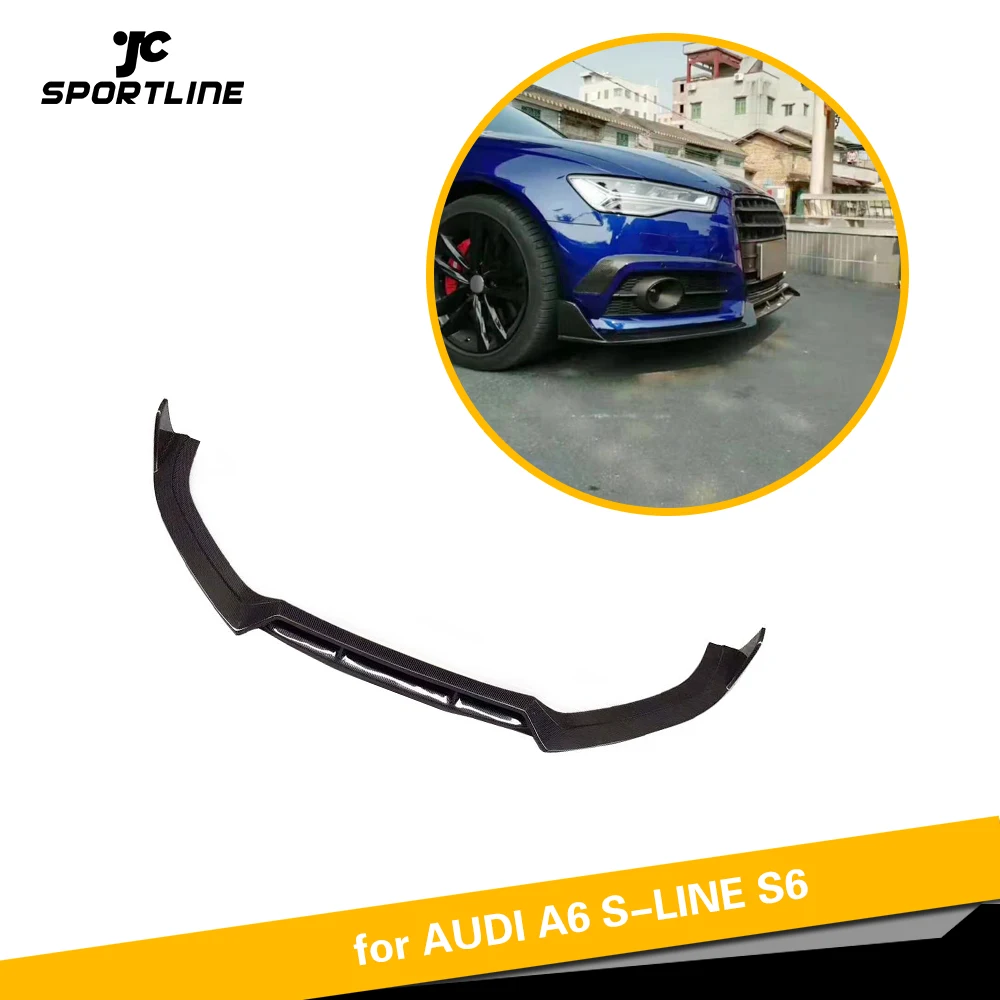 Передний бампер для Audi A6 Sline S6 Sedan 2016-2019 разделители губ из углеродного волокна |