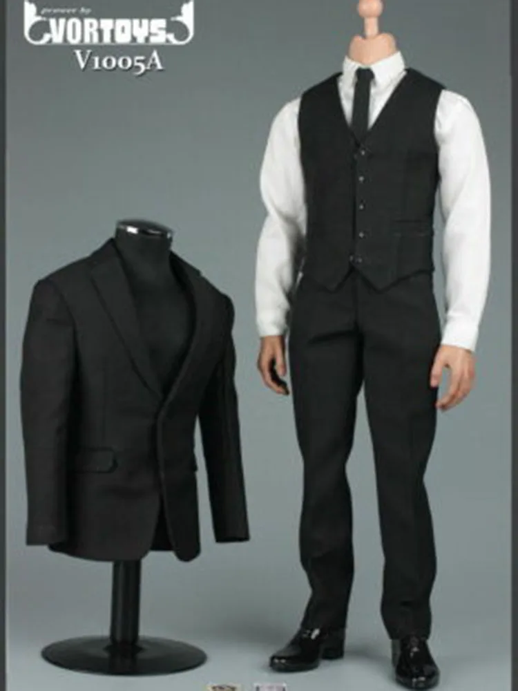 _ VORTOYS 1/6 черный мужской костюм джентльмена комплект одежды подходит для
