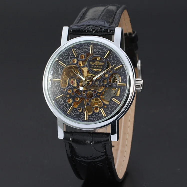 

Winner Winner Gold Shell Fully Automatic Mechanical Wrist Watch Business Casual MEN'S Watch Innovation Trend Watch