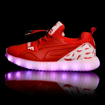

Warm like home 2018 New 26-37 USB Charger Glowing Sneakers Led Children Lighting Shoes Boys Girls illuminated Luminous Sneaker