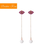 Губы жемчужные серьги-гвоздики титановая инкрустация из нержавеющей стали жемчужные серьги золотого цвета модные Модные женские ювелирные изделия подарок