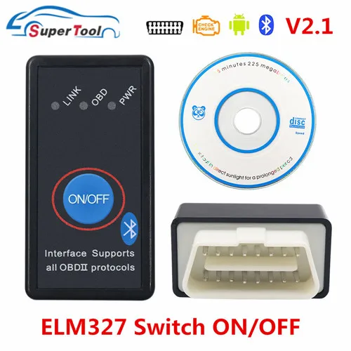 Автоматический диагностический инструмент HHOBD ELM327 Bluetooth V2.1 HH OBD ELM 327 2 1
