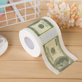 

1Pc Funny One Hundred Dollar Bill Toilet Roll Paper Money Roll $100 Novel Gift toilet paper