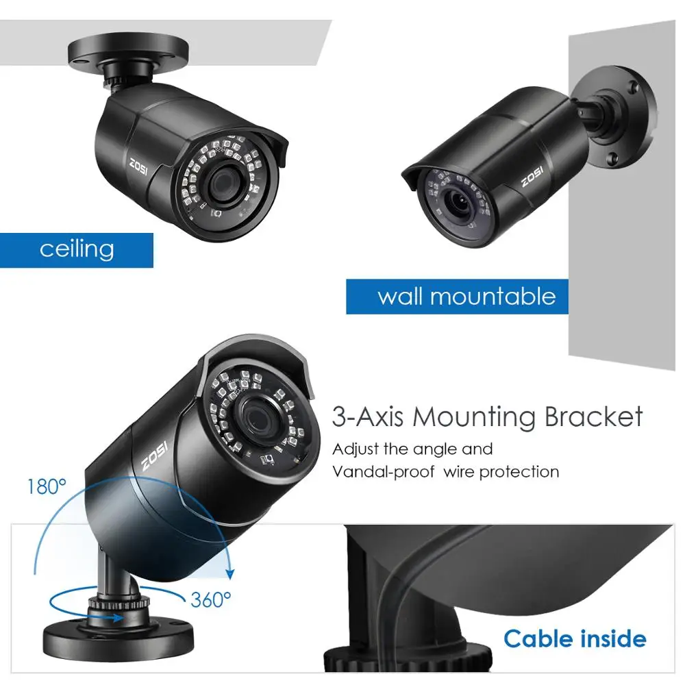ZOSI 960H аналоговый видеорегистратор CVBS CCTV объектив Камера модуль 1080P фильтр