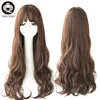 7JHH Popular Brown Ash Long Deep Wave Hair Lolita Wigs With Bangs Synthetic Wig For Women Fashion Thick Curls Wigs Girl ► Photo 3/6