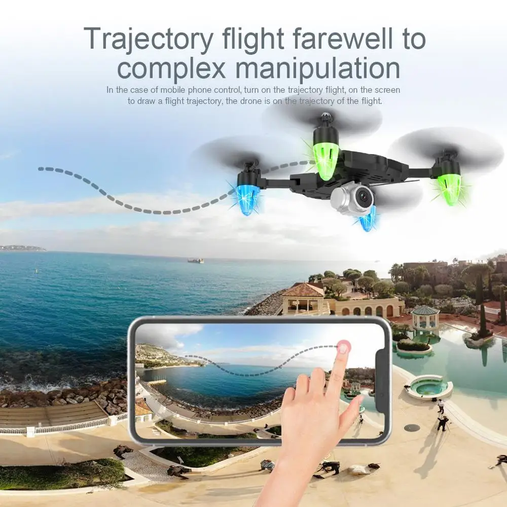 

F69 FPV Mini With Camera HD High Mode Remote Control WIFI Portable Folding Holdable One Key Return Wide Angle Quadcopter Drone