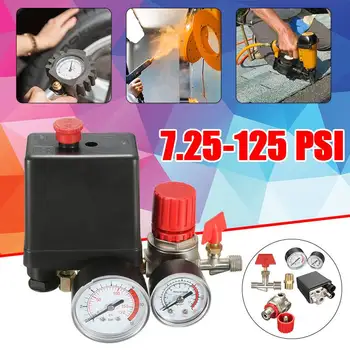 

7.25-125PSI Air Compressor Pressure Switch Air Valve Manifold Compressor Regulator Gauges 240V
