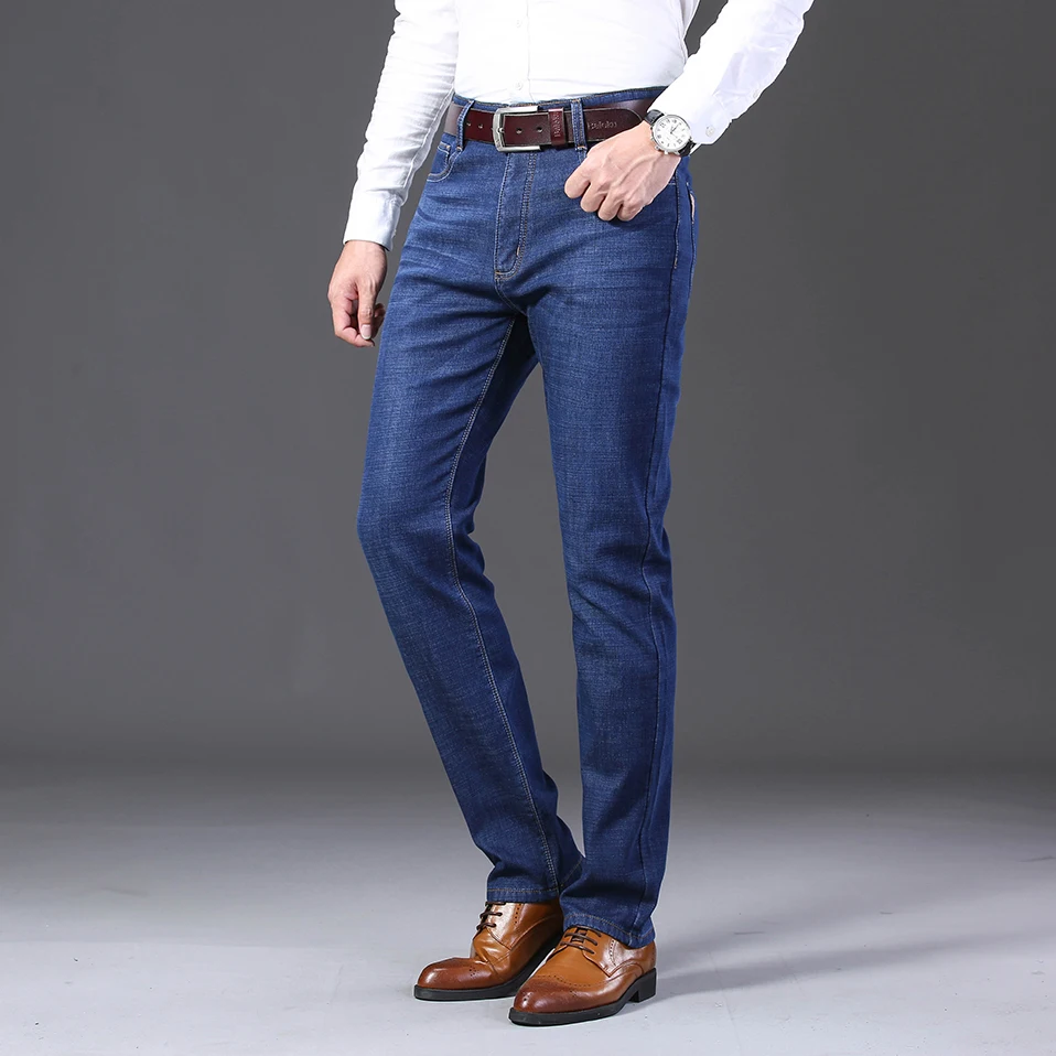 NIGRITY мужские теплые флисовые джинсы стрейч повседневные Прямые джинсовые фланелевые джинсы мягкие брюки