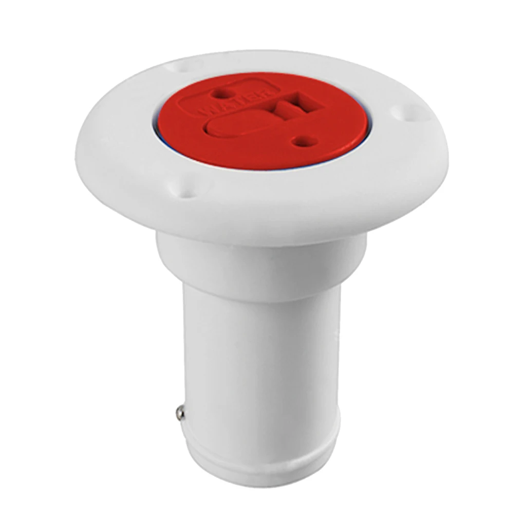 Marine Boat Deck Fuel Fill/Filler Keyless Cap 1 1/2 Inch, Nylon RV, Yacht, Caravan, Campervan Gas Fill Hatch Inlet (Red)
