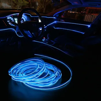 

Car LED Strip Light DIY Party Decoration Lights Neon Dance lamp Auto Interior Gadget Accessories 2M Flexible EL Wire USB Strips