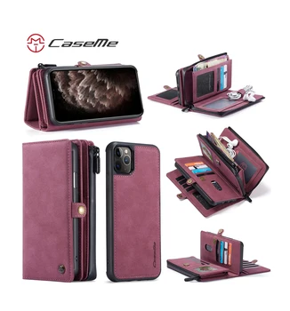 

Luxury 17 cards Matte Leather Wallet Case For iPhone 11 Pro Max XS X XR 8 7 Flip Case Zipper Cover For iPhone XS Max SE 2020