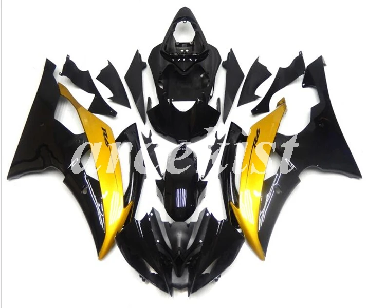 ABS мотоцикл полный обтекатель комплект подходит для YAMAHA YZF-R6 2008- 08 09 10 11 12 13 14 15 16 комплект кузова золотой черный