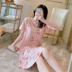 Summer Maternity Breastfeed Nursing Nightdress Mothers Stripe Nightwear Breast Feeding Home Clothes Pregnant Woman Nightgowns