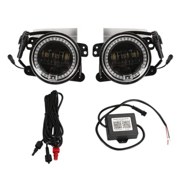 

New 2pcs 4-Inch RGB LED Fog Light 30W Auto Driving Lamp Bluetooth Controlled Off-road Modified Fog Light For Jeep For Wrangler