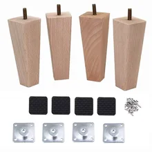 4 шт. M8 деревянные ножки для мебели из бука замена резьбы стула