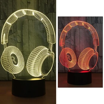 

Table Lamp 3D Touch Control Gifts Atmosphere Desk Light Cute Music Headphone Indoor Lighting Christmas Xmas Night Light